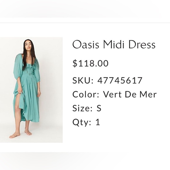 Free People Oasis Midi Dress Size S - Picture 5 of 6
